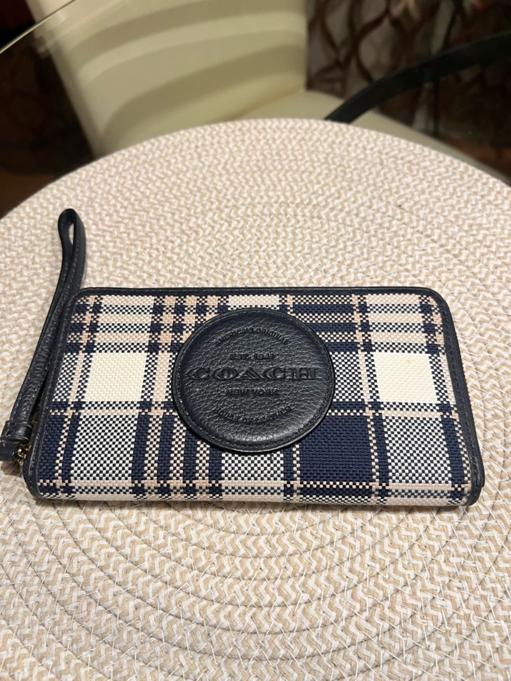 Coach Dempsey Phone Wallet in Garden Plaid Print